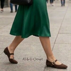 Dolce Vita Mauryce Mary Jane Flats Brown Faux Suede Women’s Size 7.5 New In Box